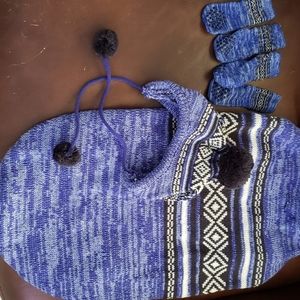 NWT Sz.XL Bailey & Bella Dog Sweater,  Pom Pom Hat & Booties w/gripping material